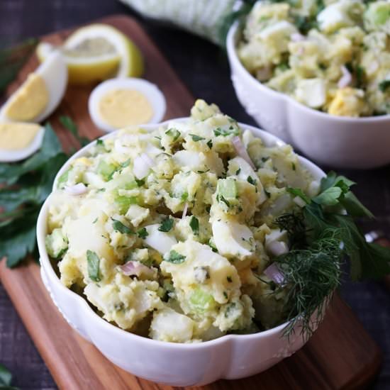 Creamy Cauli Puree Potato Salad - Recipe photo by Give it Some Thyme