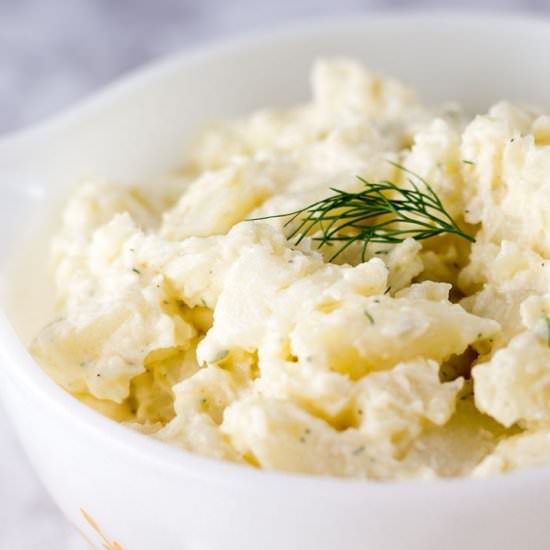 Vegan Potato Salad w/ Lemon & Dill - Recipe photo by thefoodieeats