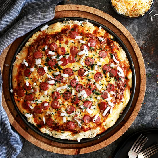 Chili Cheese Dog Pizza - Recipe photo by Melanie Makes