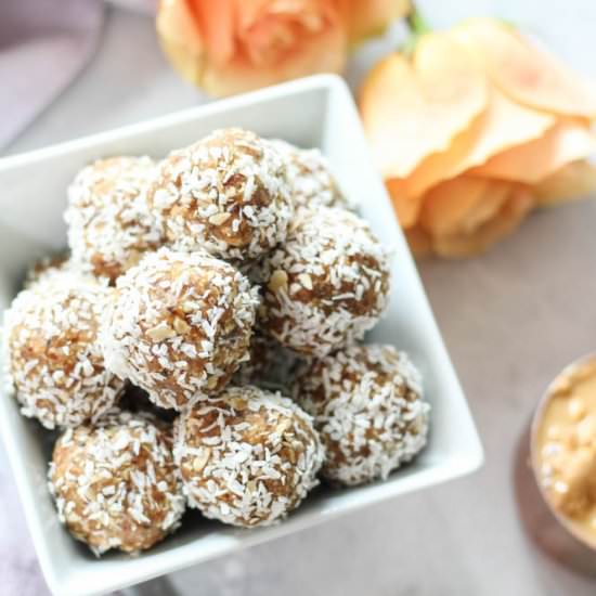 Peanut Butter Coconut Energy Balls - Recipe photo by pumpkinandpb
