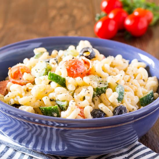 Easy Creamy Macaroni Salad - Recipe photo by ikneadtoeat
