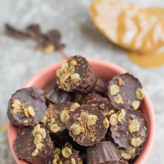 Healthy Crispy Peanut Butter Cups - Recipe photo by thecleaneatingcouple