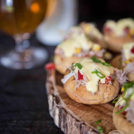 Crab Tarts with Saison Béarnaise - Recipe photo by TheBeeroness