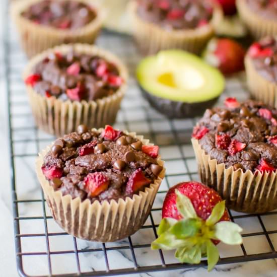 Chocolate Avocado Strawberry Muffin - Recipe photo by Thenaturalnurturer