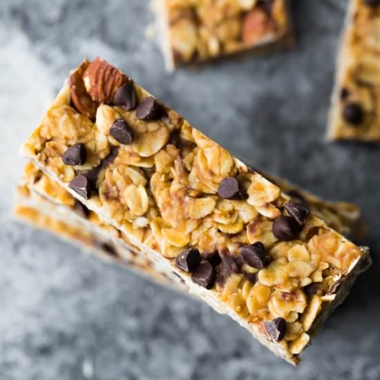 Chewy Peanut Butter Granola Bars - Recipe photo by sweetpeasandsaffron