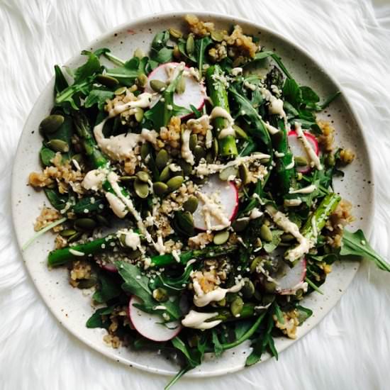 Spring Pumpkin Arugula Salad - Recipe photo by andrewcooks