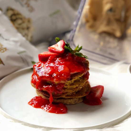 Pancakes with Strawberry Compote - Recipe photo by andrewcooks