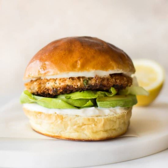 Easy Salmon Burgers - Recipe photo by saltandlavender