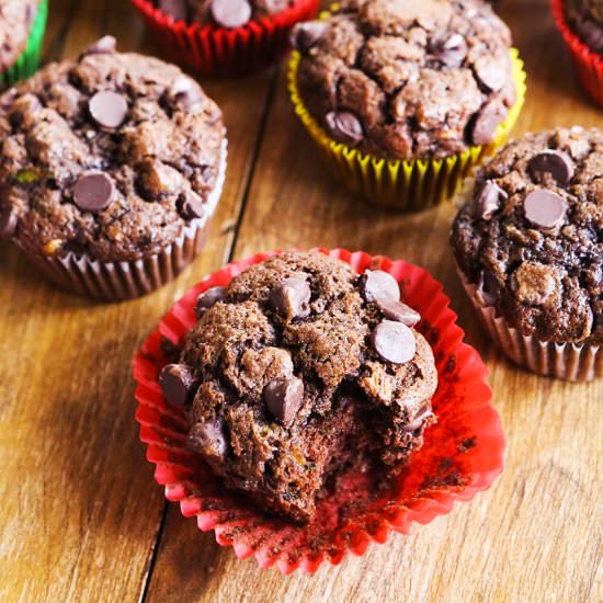 Chocolate Zucchini Muffins - Recipe photo by pipandebby