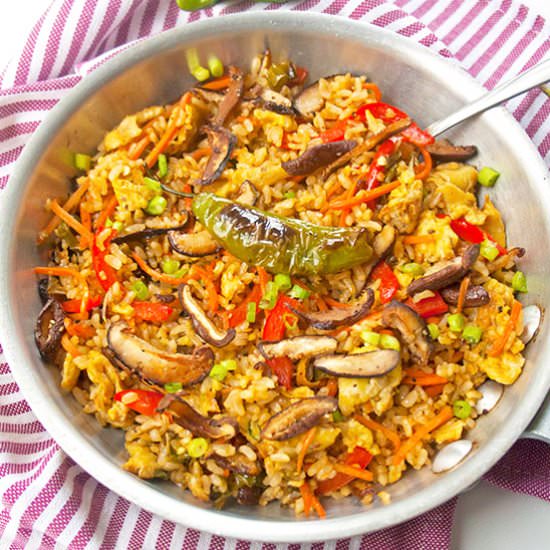 Shishito and Shitake Fried Rice - Recipe photo by brightrootskitchen