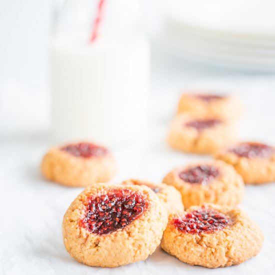 PB & J Thumbprint Cookies - Recipe photo by My Kids Lick The Bowl