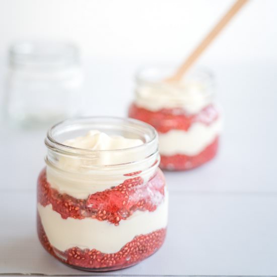 Strawberry Chia Yoghurt Parfaits - Recipe photo by My Kids Lick The Bowl