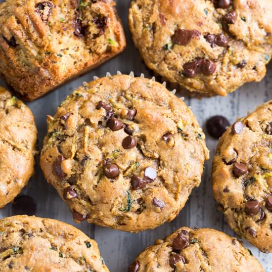 Chocolate Chip Zucchini Muffins - Recipe photo by paleorunningmomma