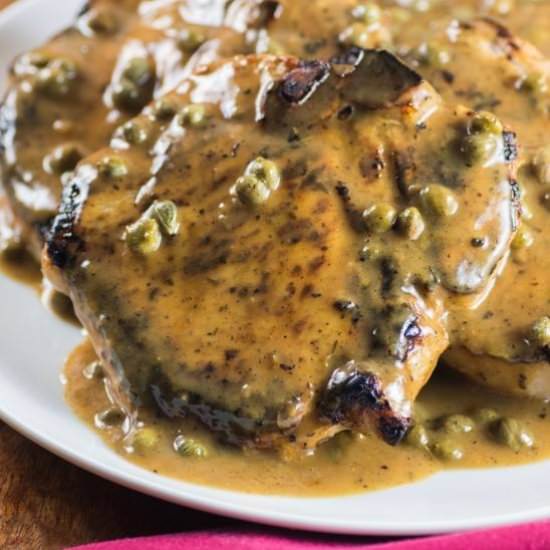 Buttermilk Pork Chops- Lemon Caper - Recipe photo by noshingwiththenolands