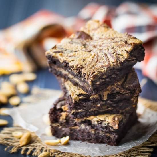 Peanut Butter Brownies - Recipe photo by Baking a Moment