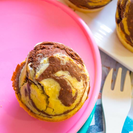 Marbled choc vanilla cupcakes - Recipe photo by kidgredients