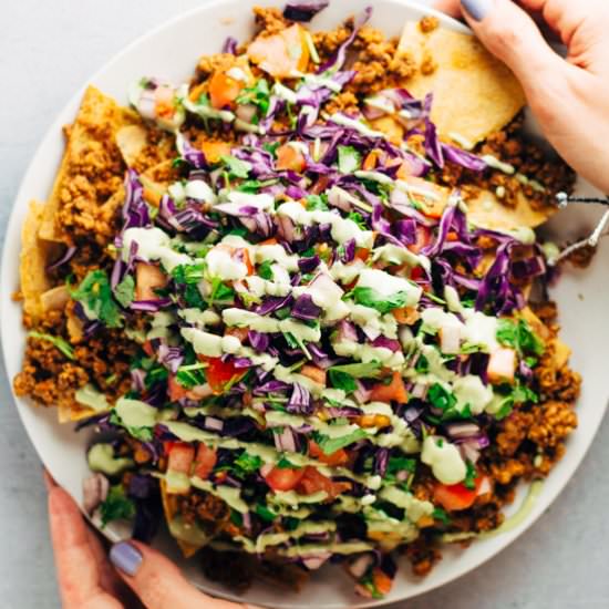 Vegan Loaded Nachos - Recipe photo by sproutingzeneats