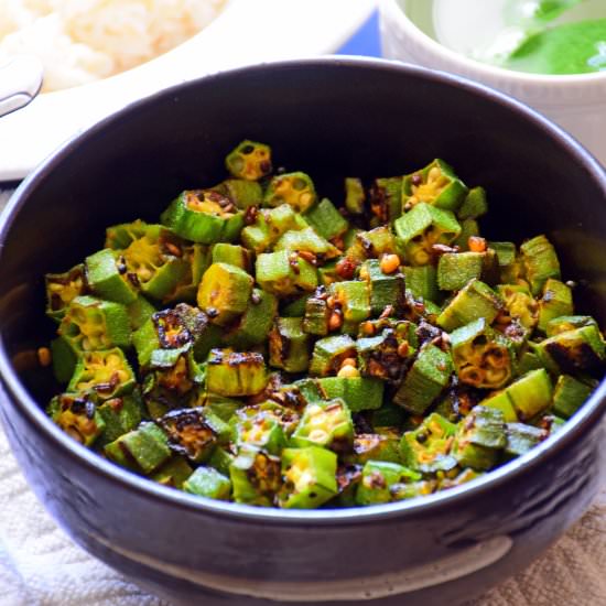 Okra poriyal / stir fry - Recipe photo by cookingwithpree