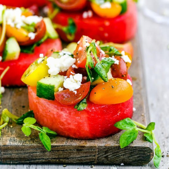 Low-Carb Watermelon Bruschetta - Recipe photo by Mommys Home Cooking