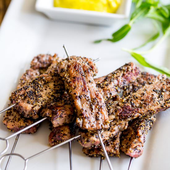 Pepper Beef Skewers - Recipe photo by sprinkles and sprouts