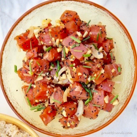 Ahi Poke (Hawaiian Tuna Tartare) - Recipe photo by Great 8 Friends