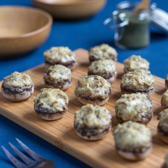 Hazelnut stuffed mushrooms - Recipe photo by electricbluefood