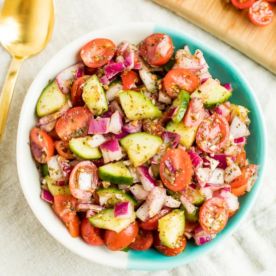 Simple Cucumber Tomato Salad - Recipe photo by eatingbirdfood