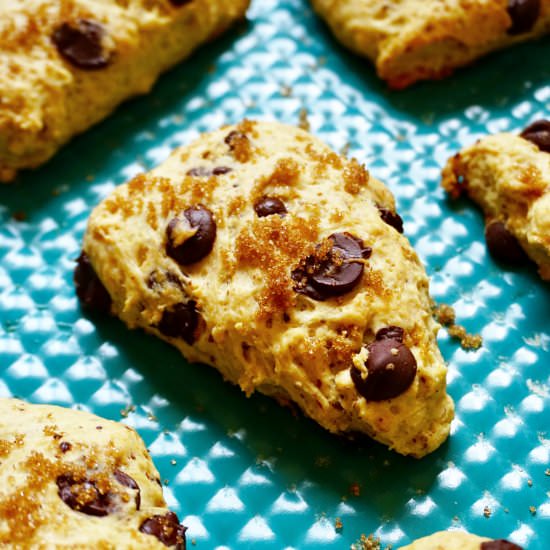 Vegan Chocolate Chip Cookie Scones - Recipe photo by Animagus Eats