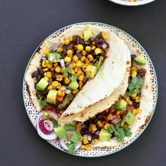 Jamaican Jerk Black Bean Tacos - Recipe photo by richa