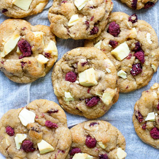 White Chocolate Raspberry Cookies - Recipe photo by Foodtasia