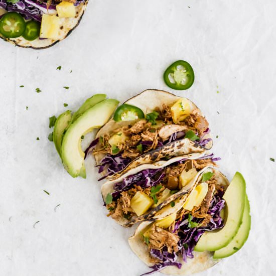 Slow Cooker Chicken Tacos al Pastor - Recipe photo by wellfedsoul