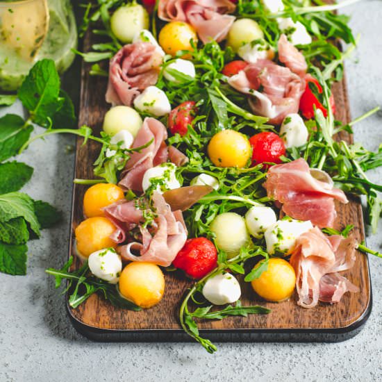Melon Prosciutto Salad - Recipe photo by mymoderncookery