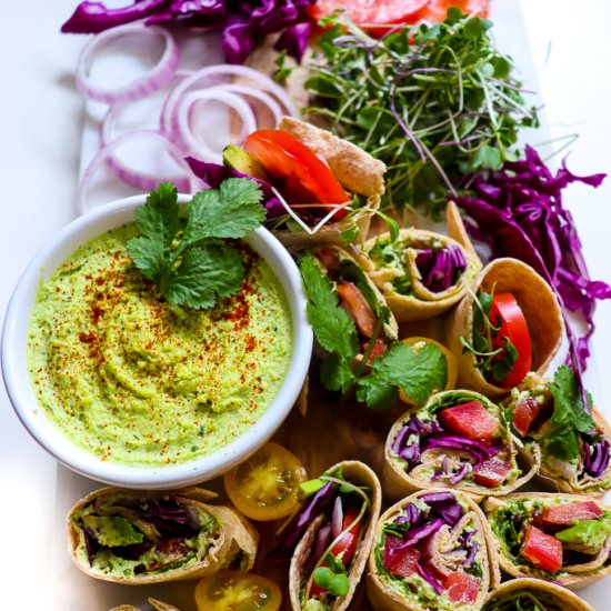 Edamame Hummus Veggie Wraps - Recipe photo by ShortGirlTallOrder