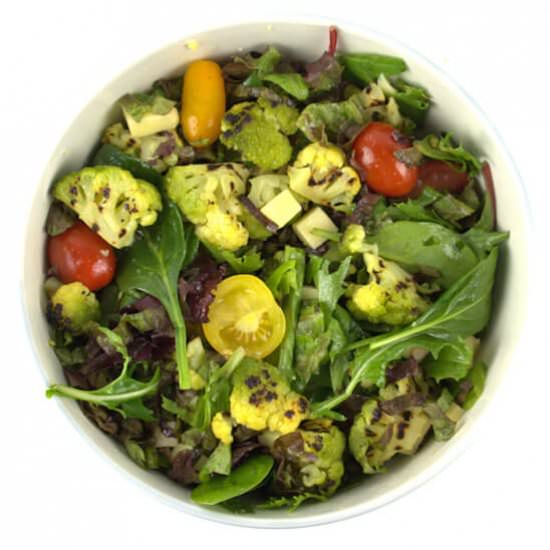 Roasted Green Cauliflower Salad - Recipe photo by agourmetfoodblog
