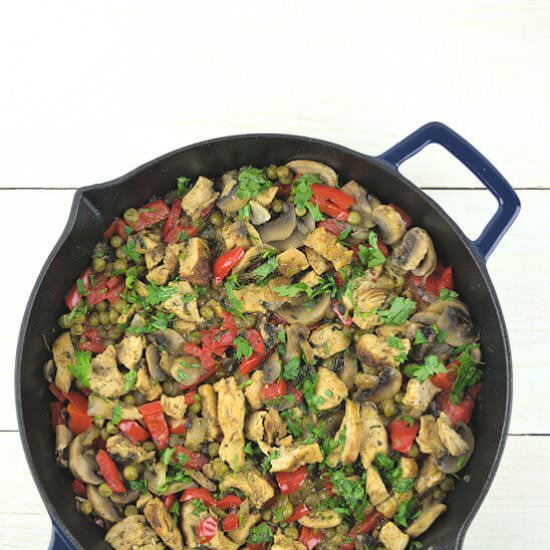 One Pan Chicken and Veggies Hustle - Recipe photo by agourmetfoodblog