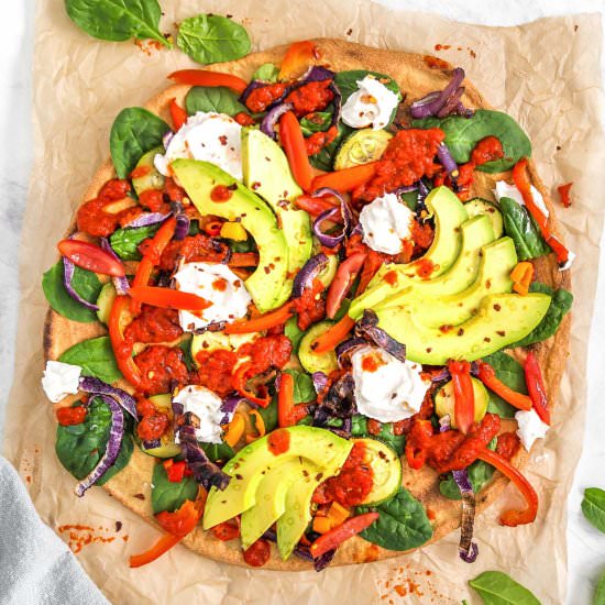 Roasted Veggie Pizza - Recipe photo by monkey and me kitchen adventures