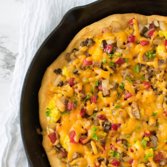 Skillet Breakfast Pizza - Recipe photo by Asprinkleandasplash