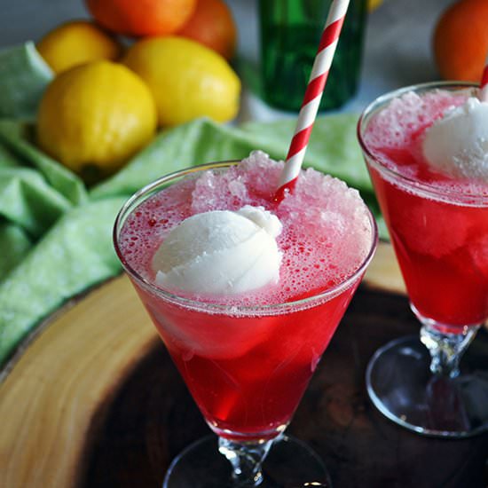 Hibiscus Tea Frozen Gin Fizz - Recipe photo by A Little and A Lot