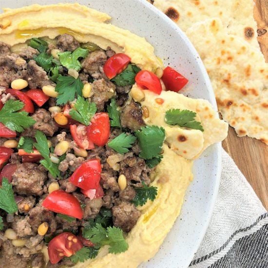 Lamb with Hummus - Recipe photo by chef not required