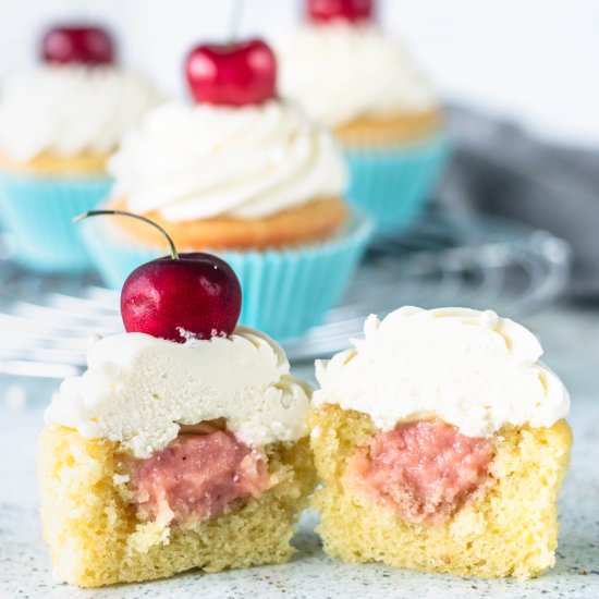 Cherry Cupcakes - Recipe photo by piesandtacos