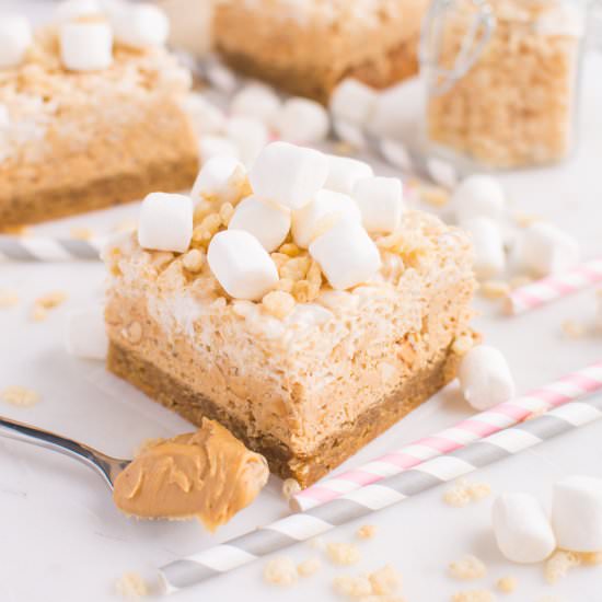 Peanut Butter Rice Krispies Blondie - Recipe photo by A baJillian Recipes