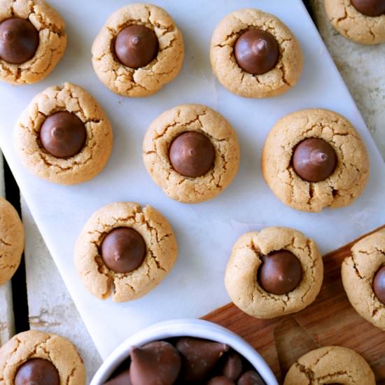 Mini Peanut Butter Kiss Cookies - Recipe photo by TheAnthonyKitchen.com