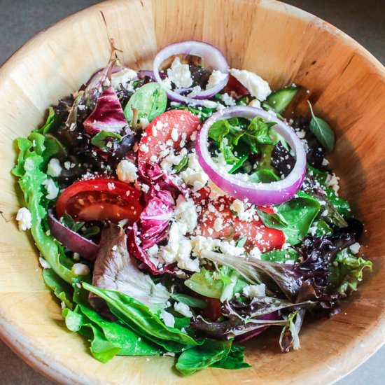 Greek-ish Salad - Recipe photo by Lisa G Cooks