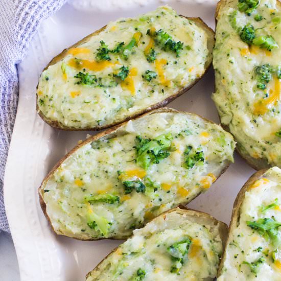 BroccoliCheddar TwiceBaked Potatoes - Recipe photo by Kathryns.kitchen.blog