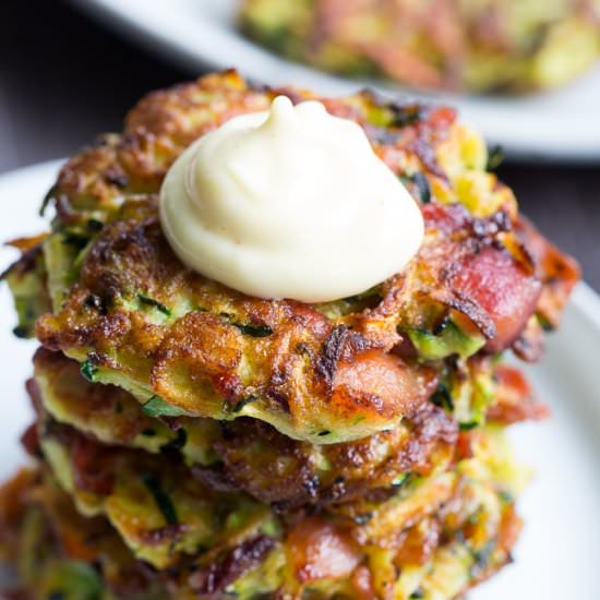 Bacon Zucchini Fritters - Recipe photo by paleorunningmomma