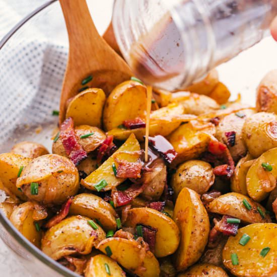 ROASTED POTATO SALAD WITH BACON - Recipe photo by The Food Cafe