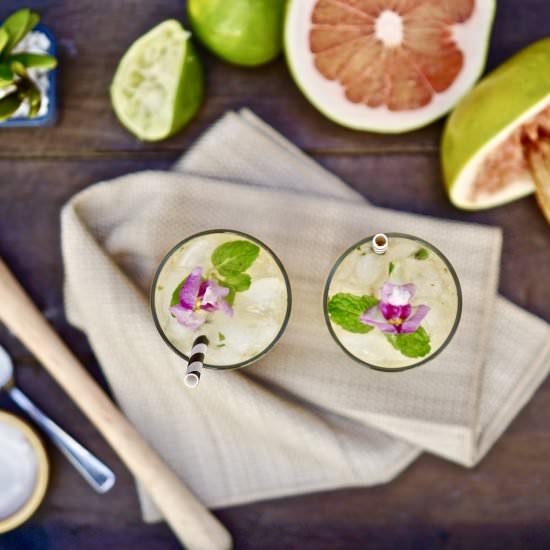 Pomelo Mojito - Recipe photo by simmerandsauce