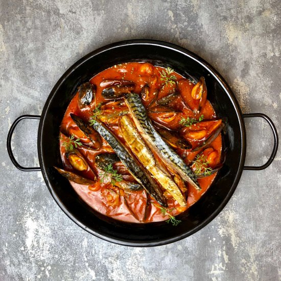 Mackrell Bedded on a Seafood Stew - Recipe photo by NatesFood