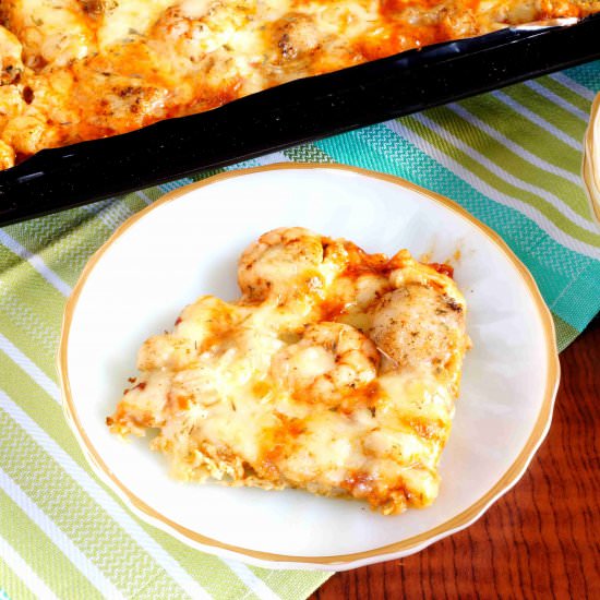 Cauliflower Sheet Pan Pizza - Recipe photo by littlebitrecipes