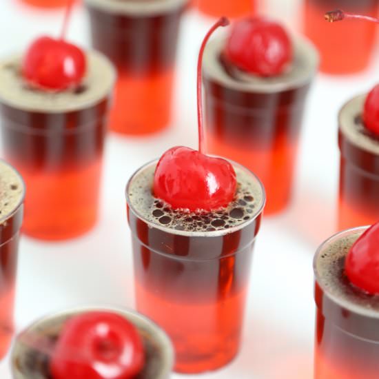Cherry cola jello shots - Recipe photo by sprinklebakes